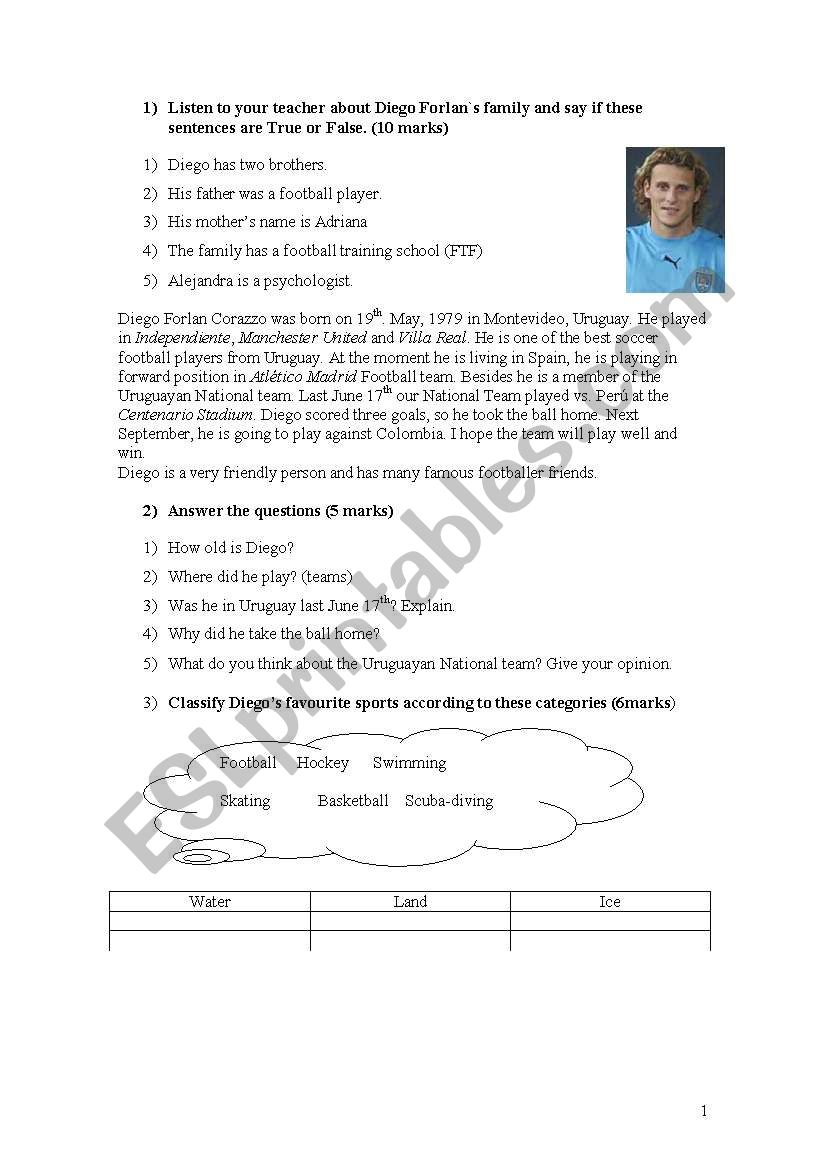 English Exam 2nd year worksheet