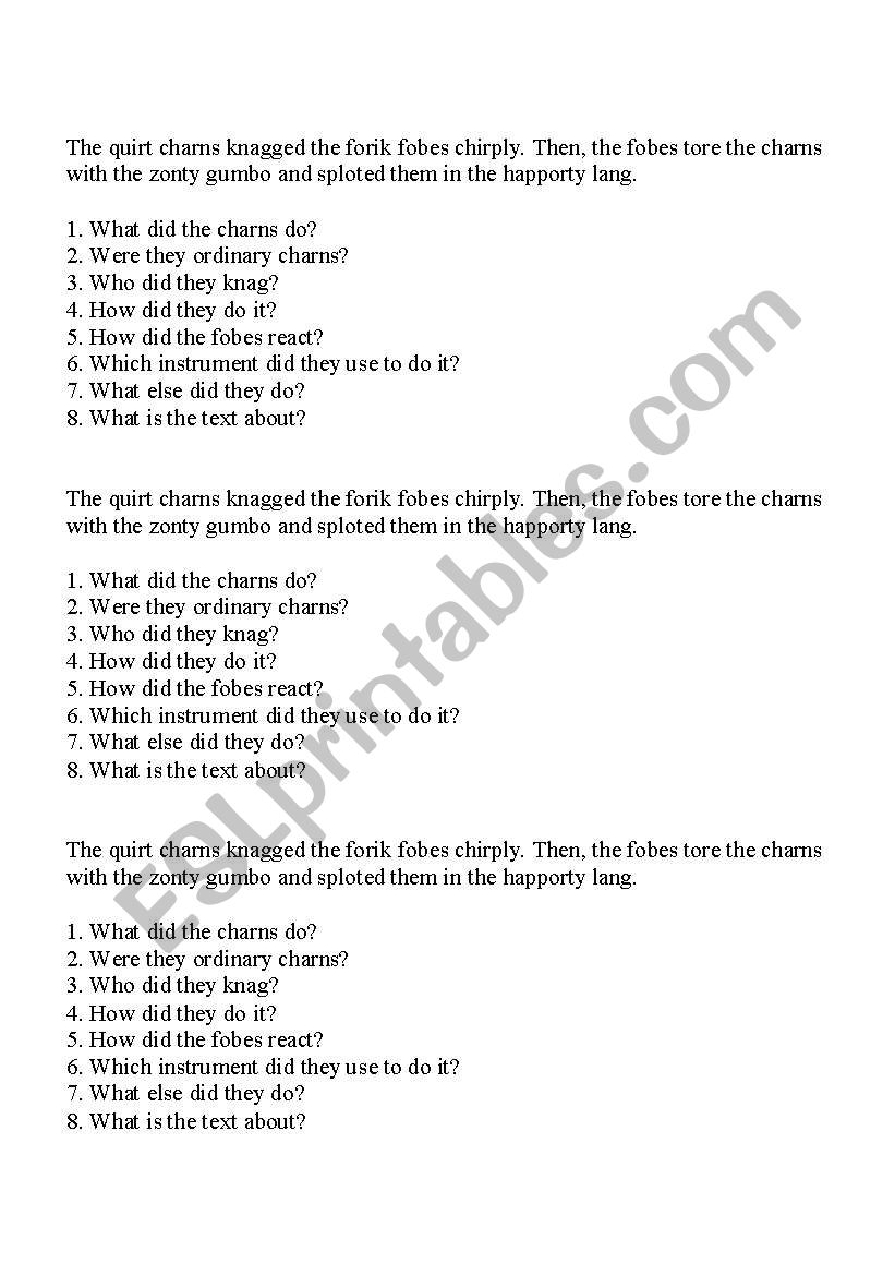 The quirt charns worksheet