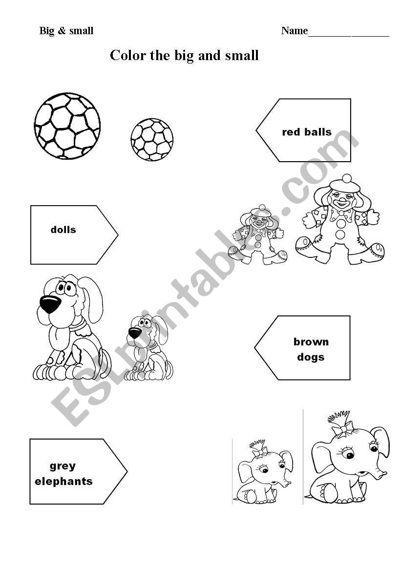 Big and Small - ESL worksheet by MPilar