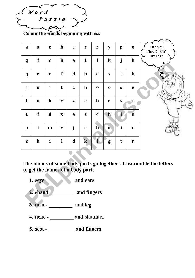 word puzzel worksheet