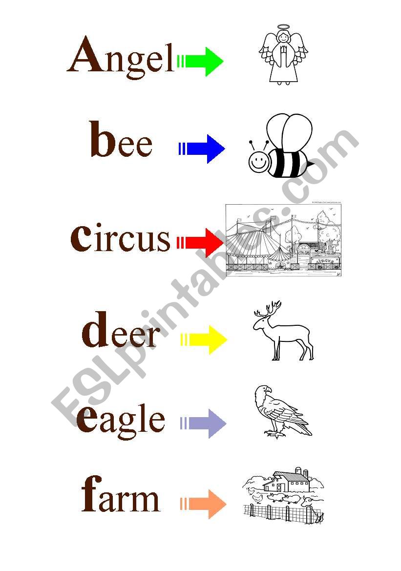 from A to F worksheet