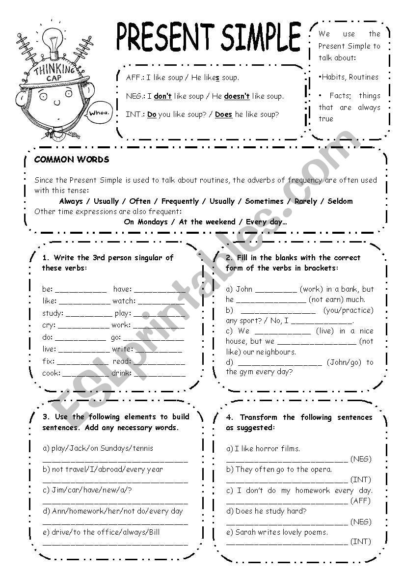 Present Simple Exercises Esl Worksheet By Elisabeteguerreiro DCB