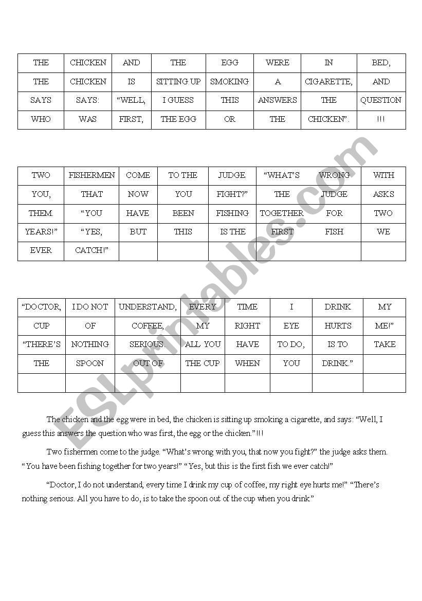 Complete the story worksheet