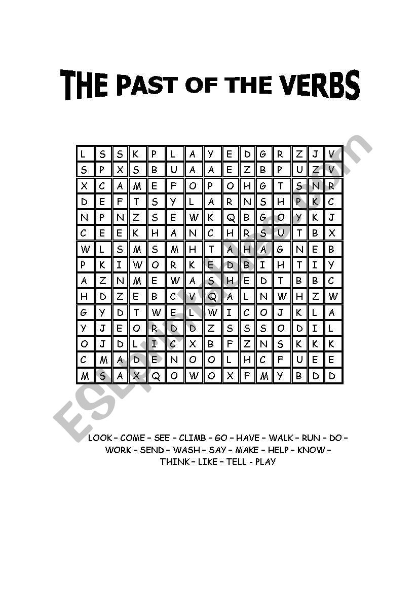 english worksheets verbs in past tense