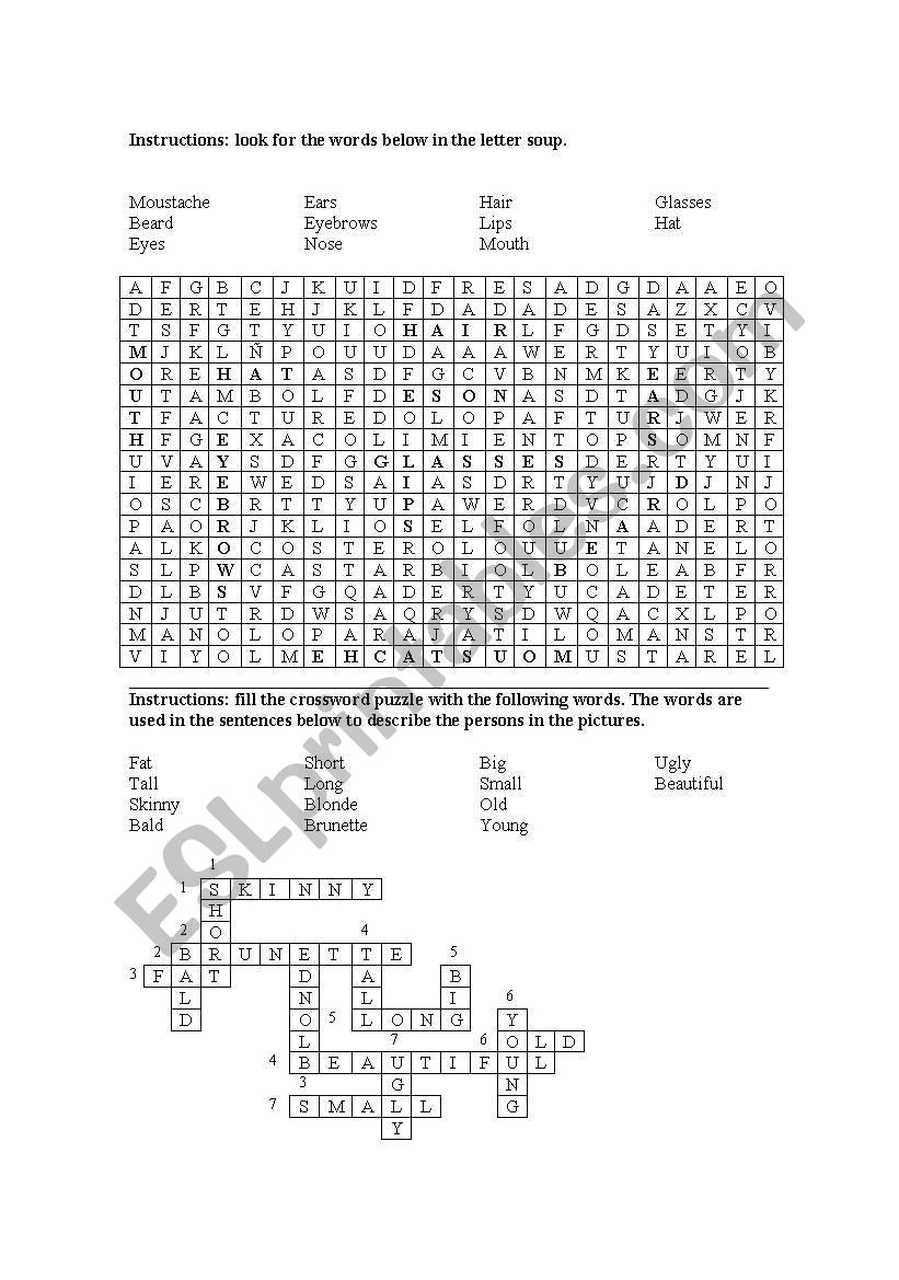 describing people worksheet