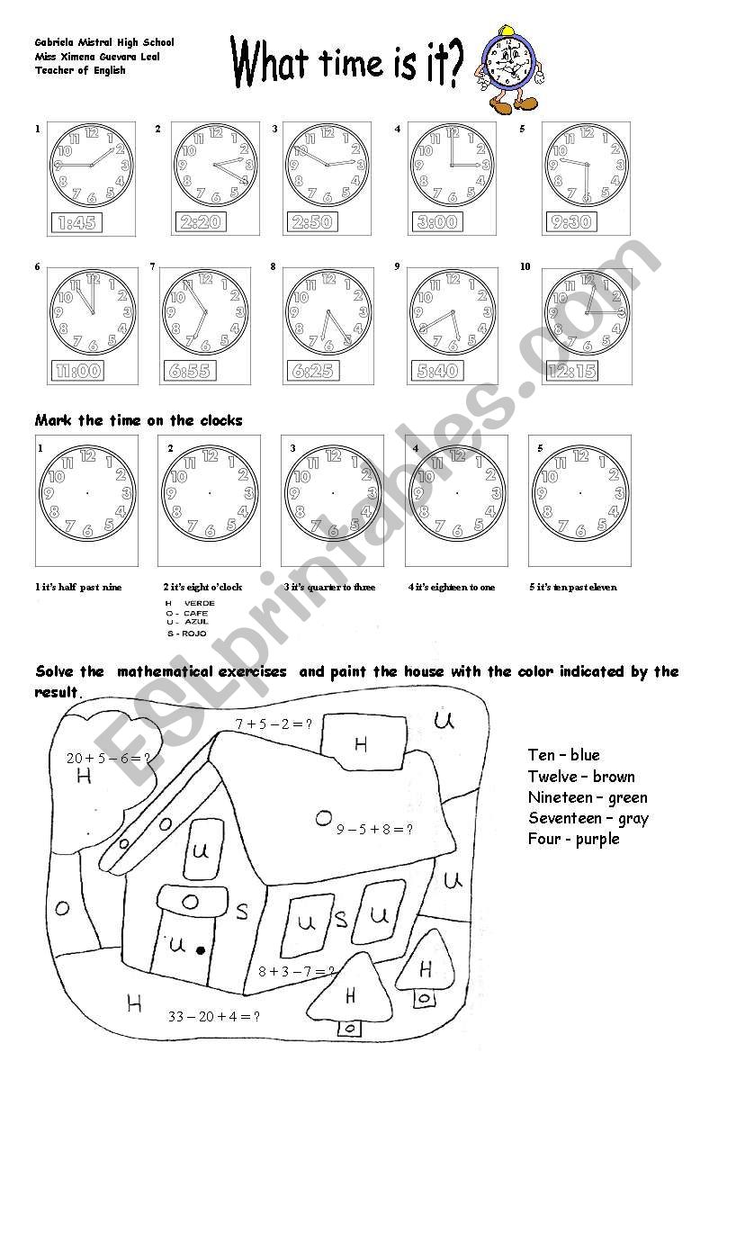 the time worksheet