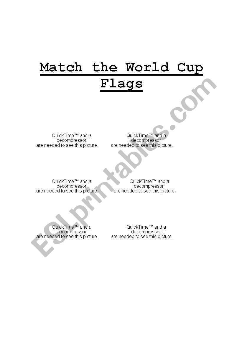World Cup Flags worksheet