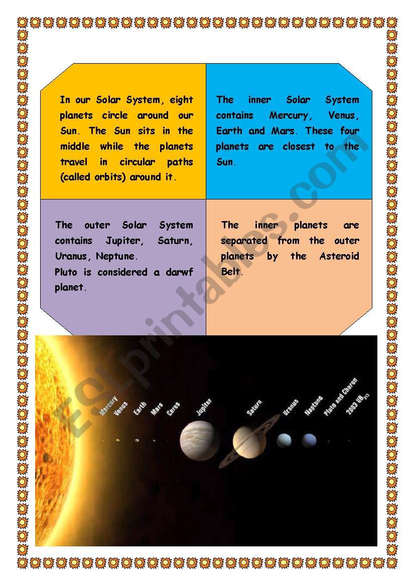 Our Solar System 2 to 2 worksheet