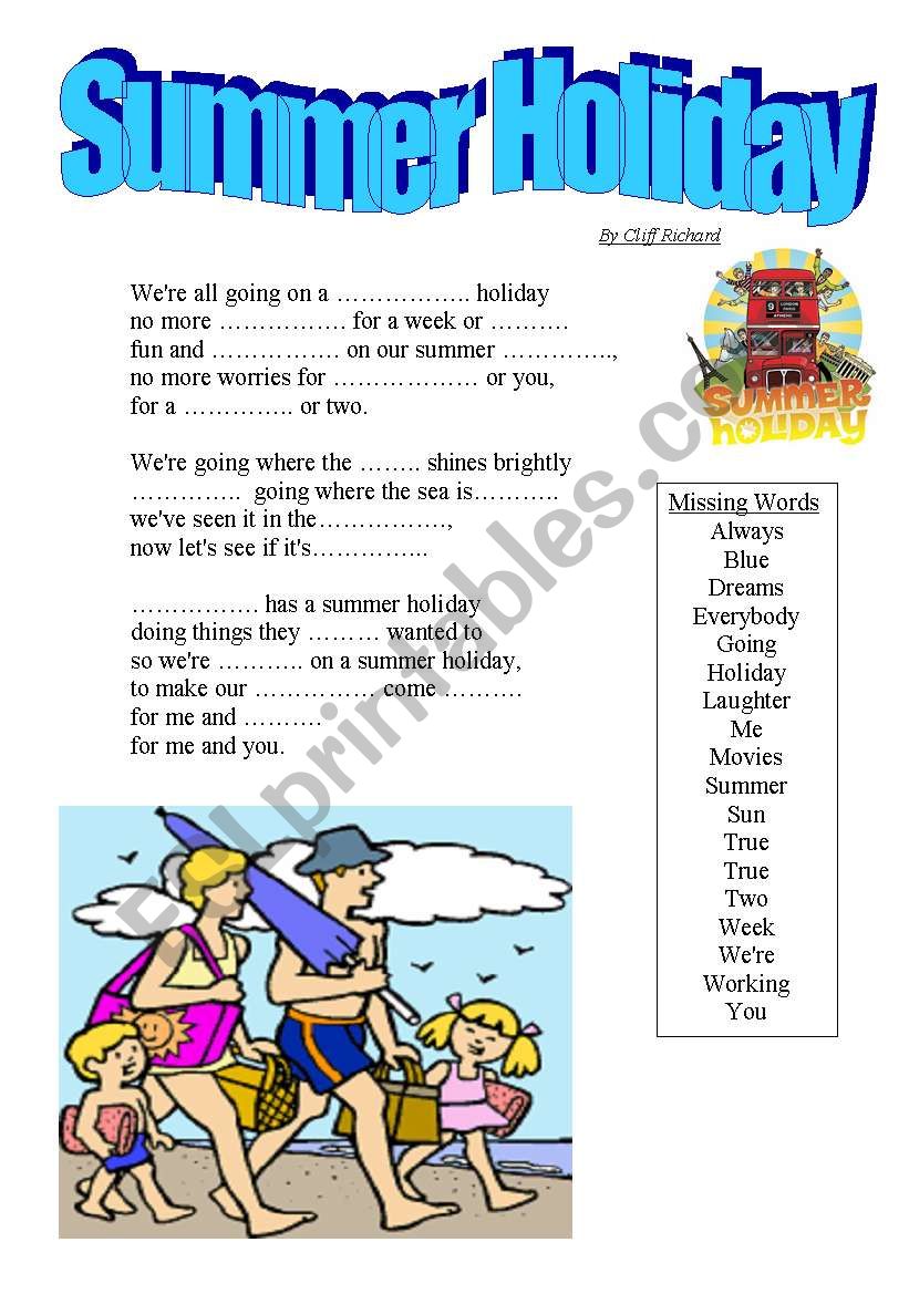 My Summer Holidays Interactive Worksheet Summer Activities English 