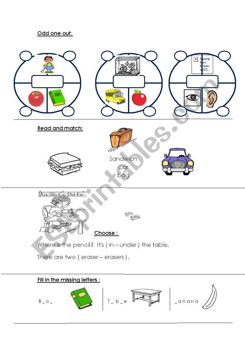 a worksheet to practice some vocab.