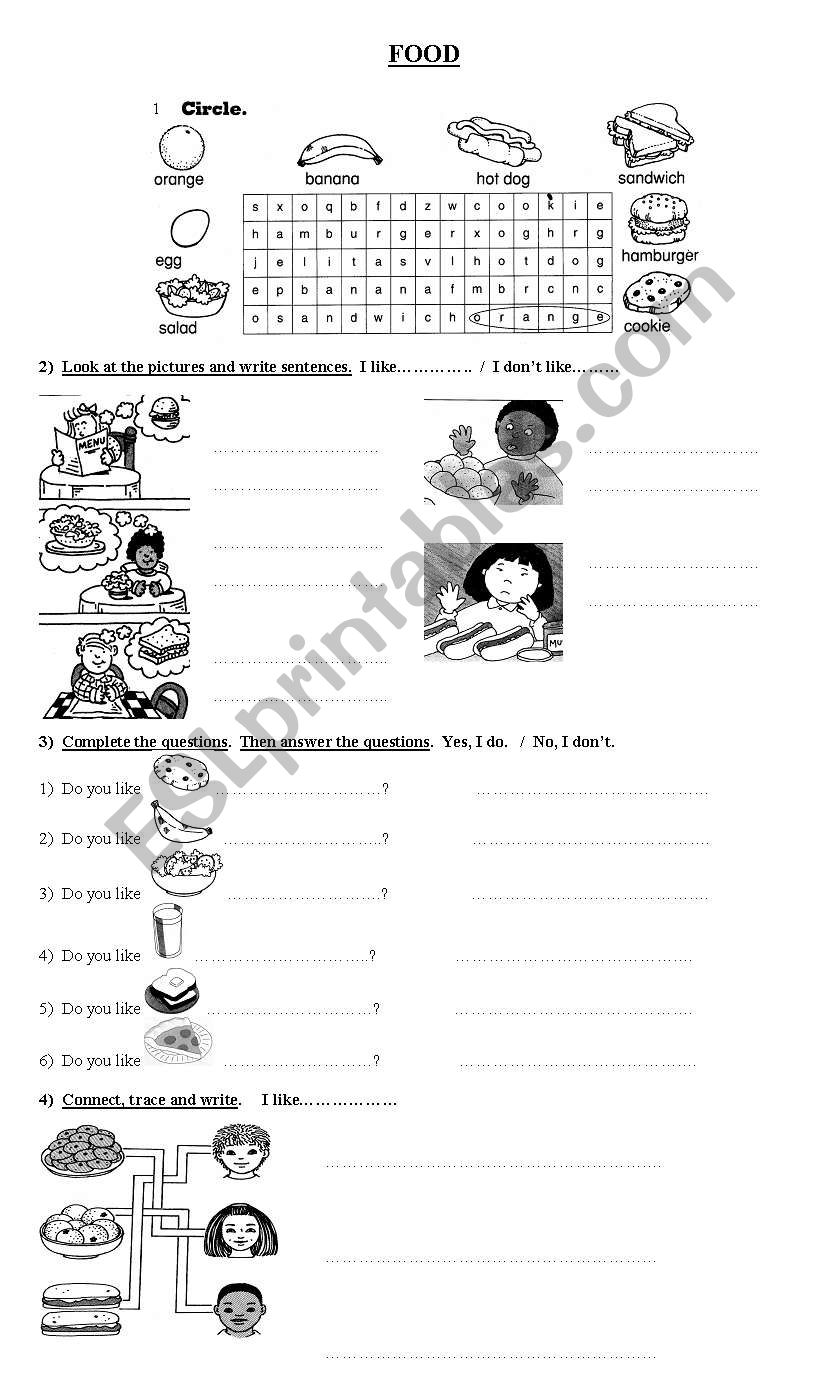 FOOD worksheet