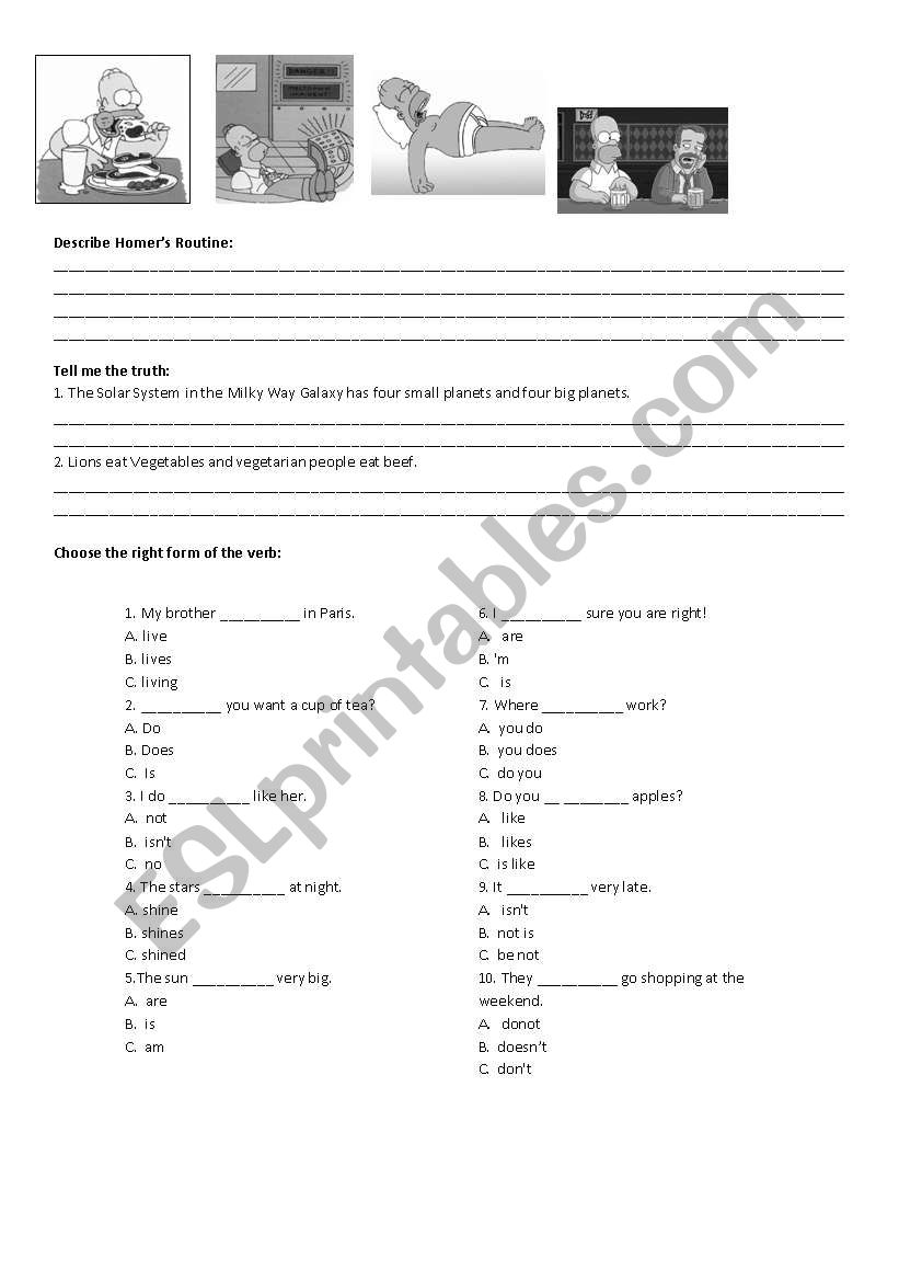 Simple Present Rules worksheet