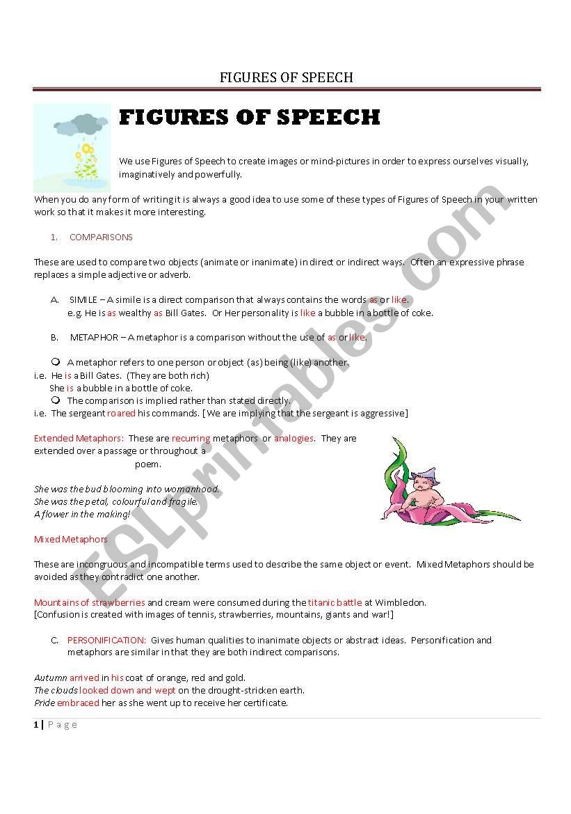 figure of speech worksheet grade 6 pdf