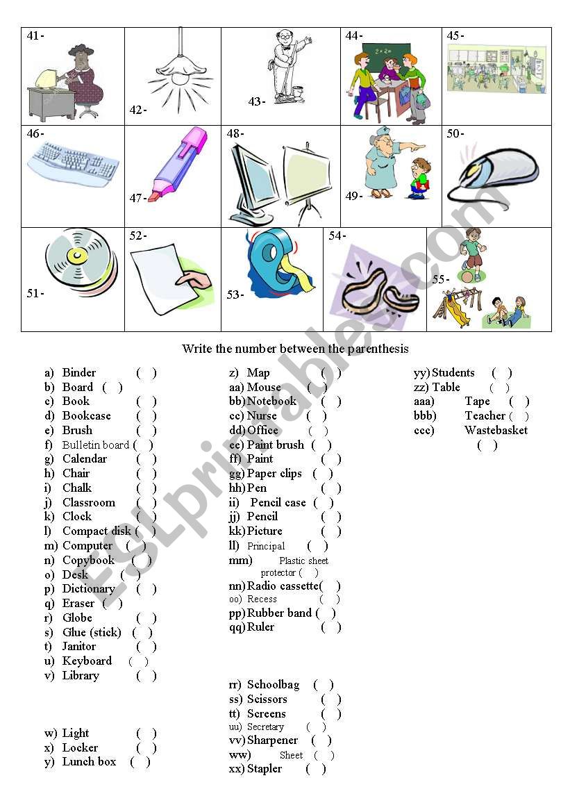 School life (part 2) worksheet
