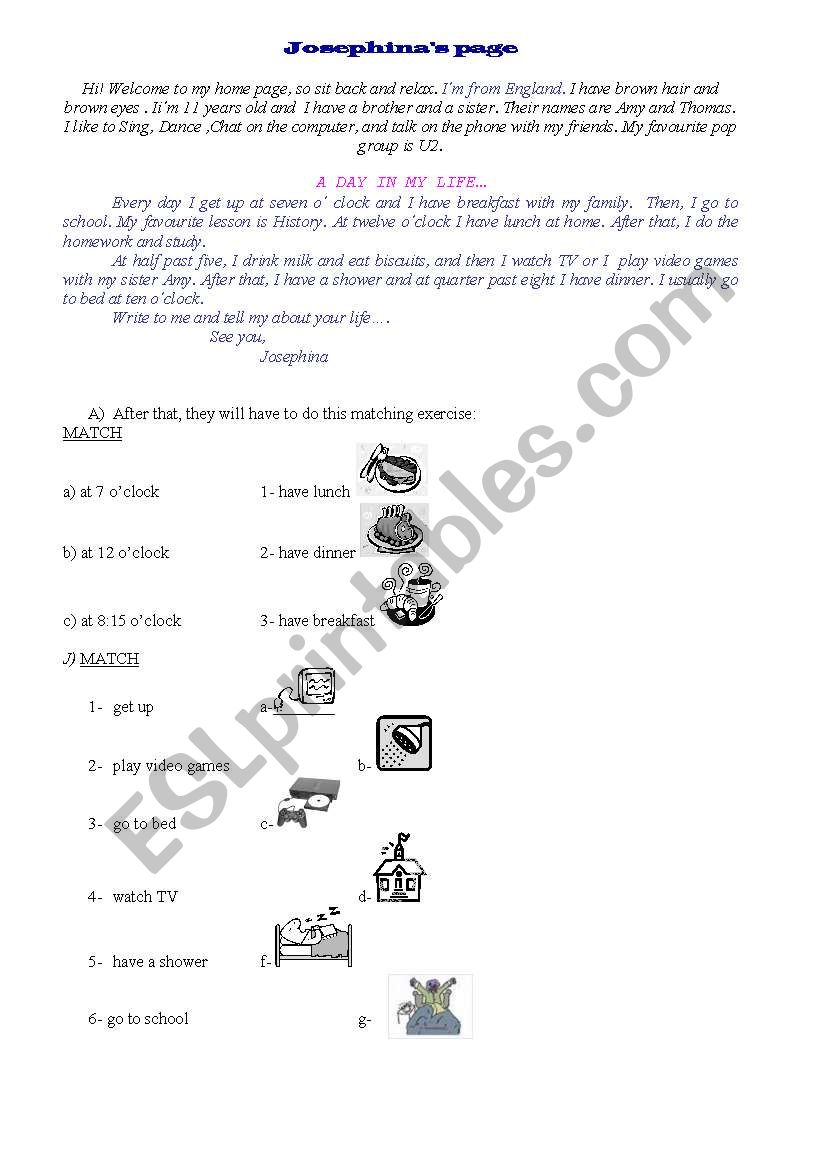 Daily Routine worksheet