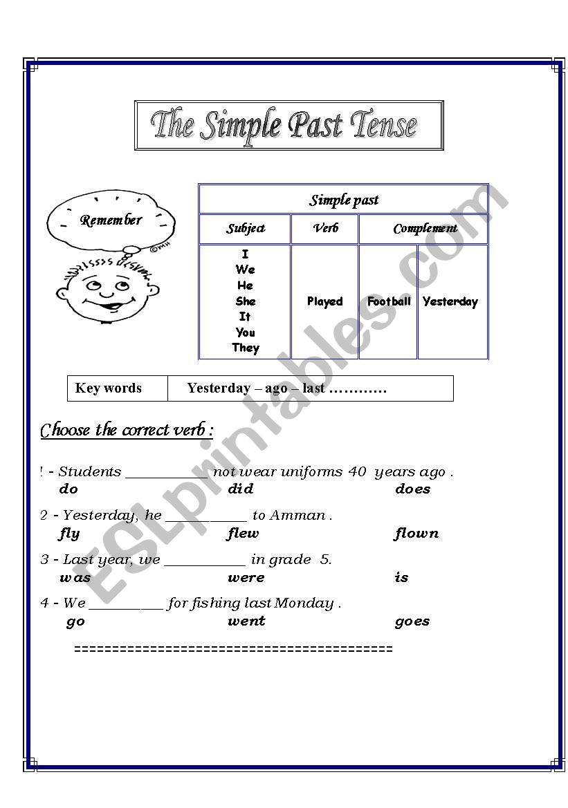 Present - Past simple tense  worksheet