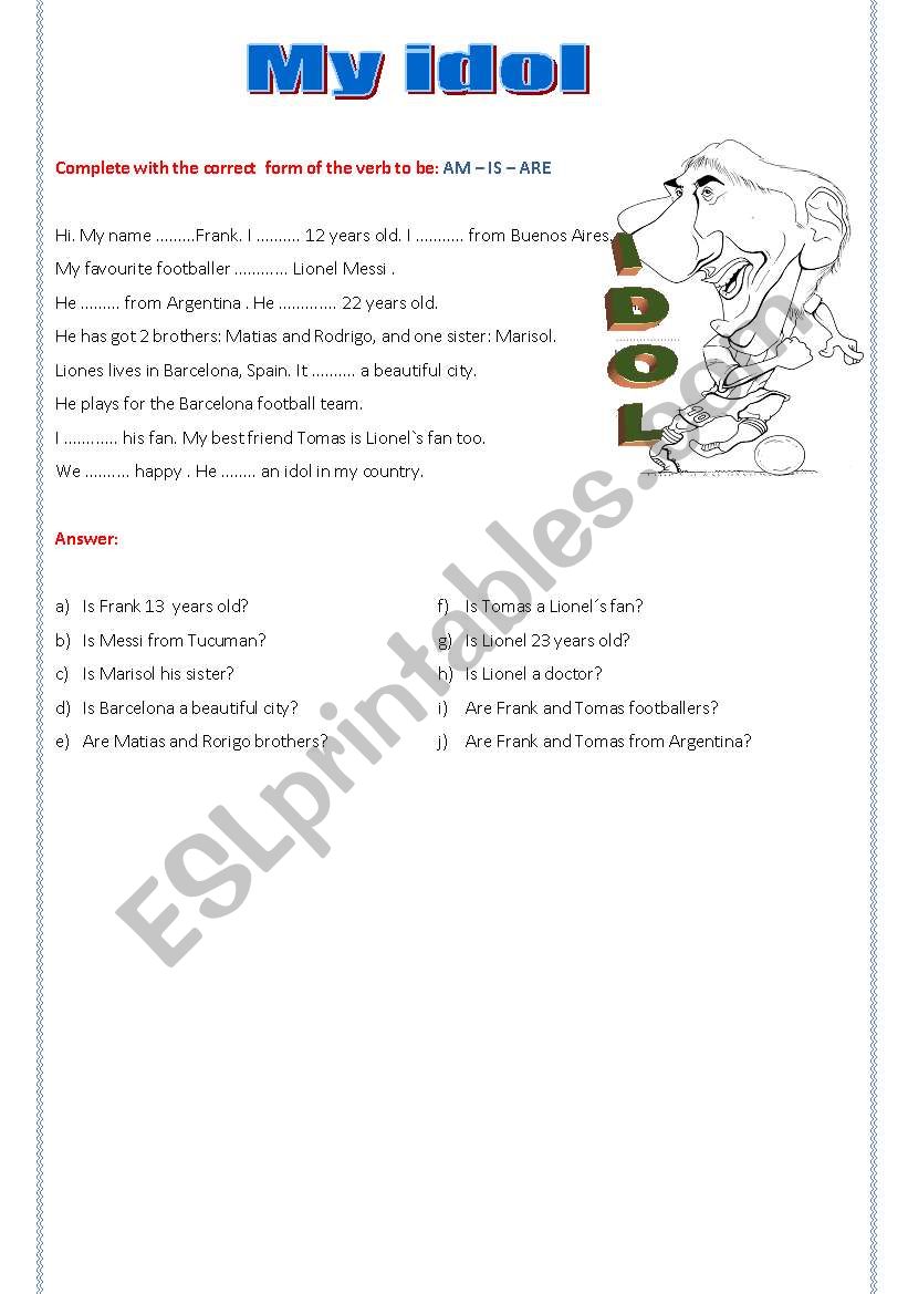 Idols worksheet