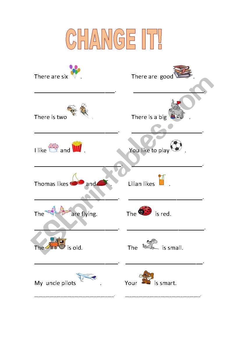 Change it! worksheet