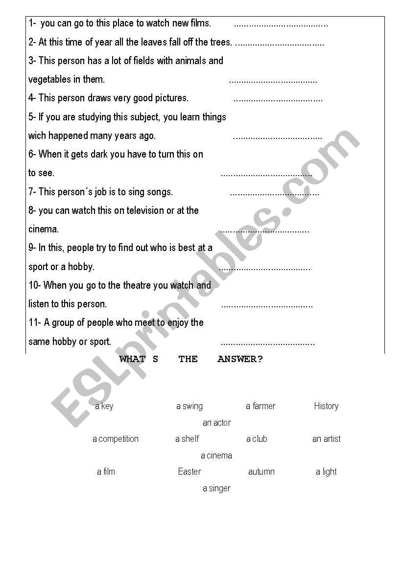 English worksheets: What´s the answer?