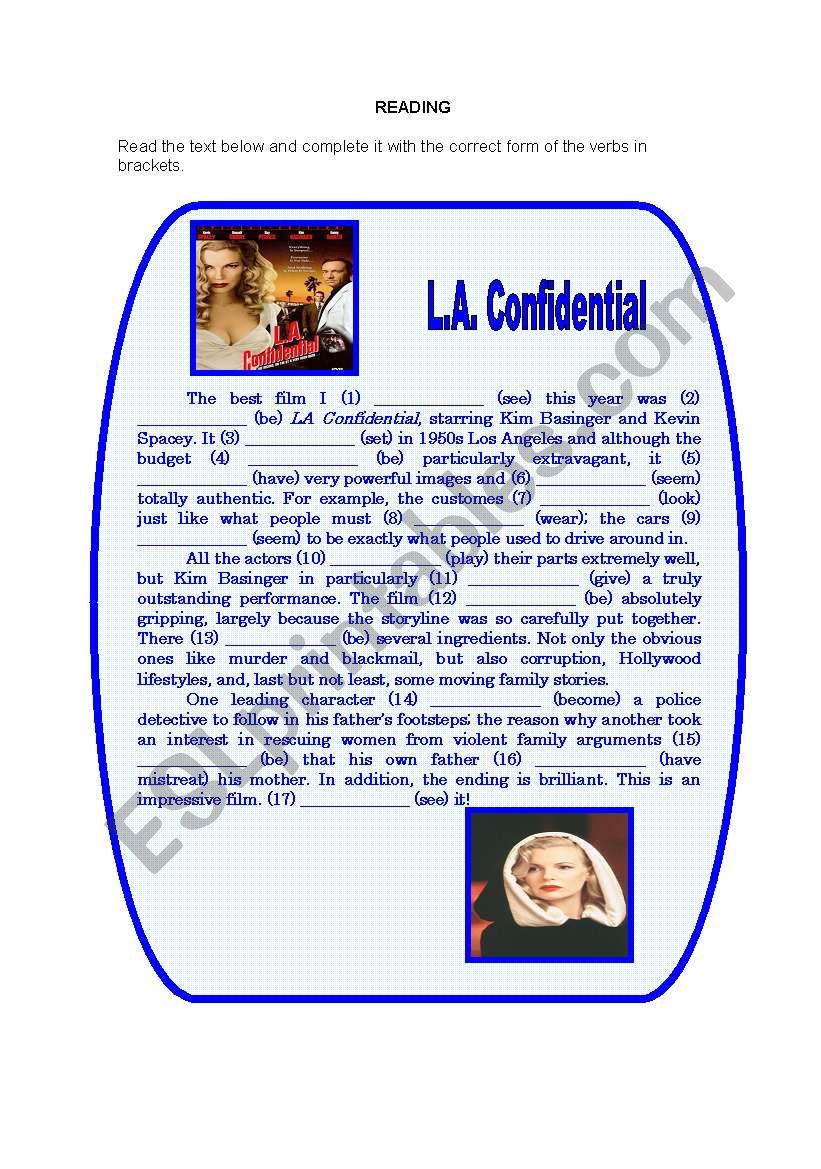 LA Confidential worksheet