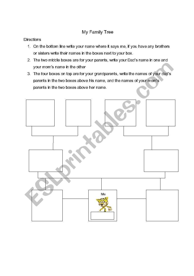 My Family Tree worksheet