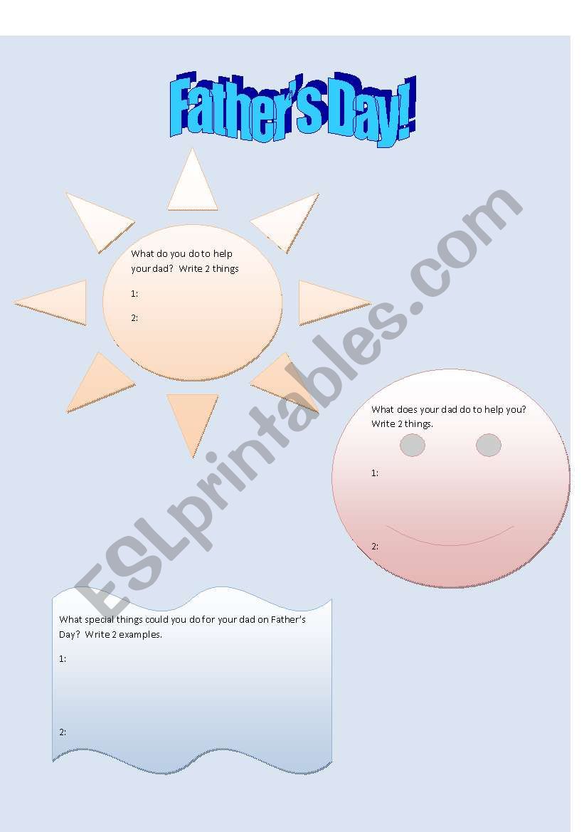 Fathers Day worksheet