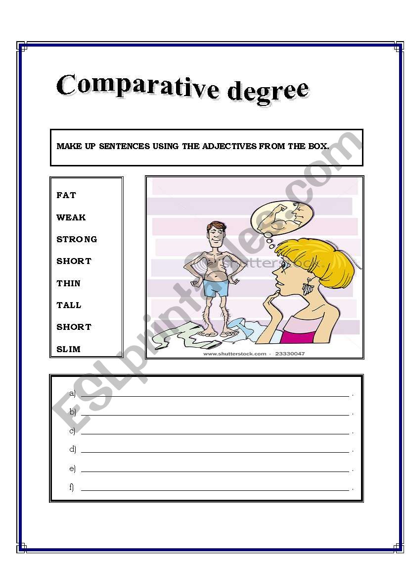 Comparative degree worksheet