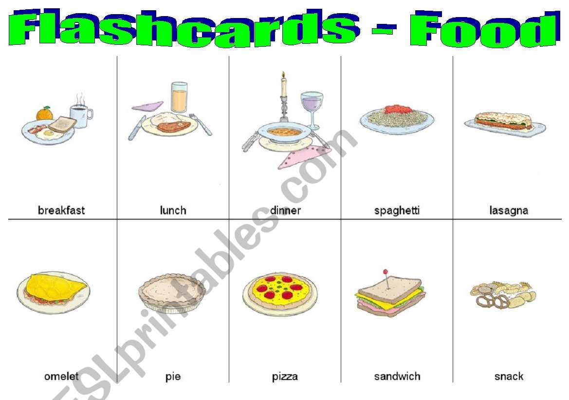 FLASHCARDS - FOOD worksheet