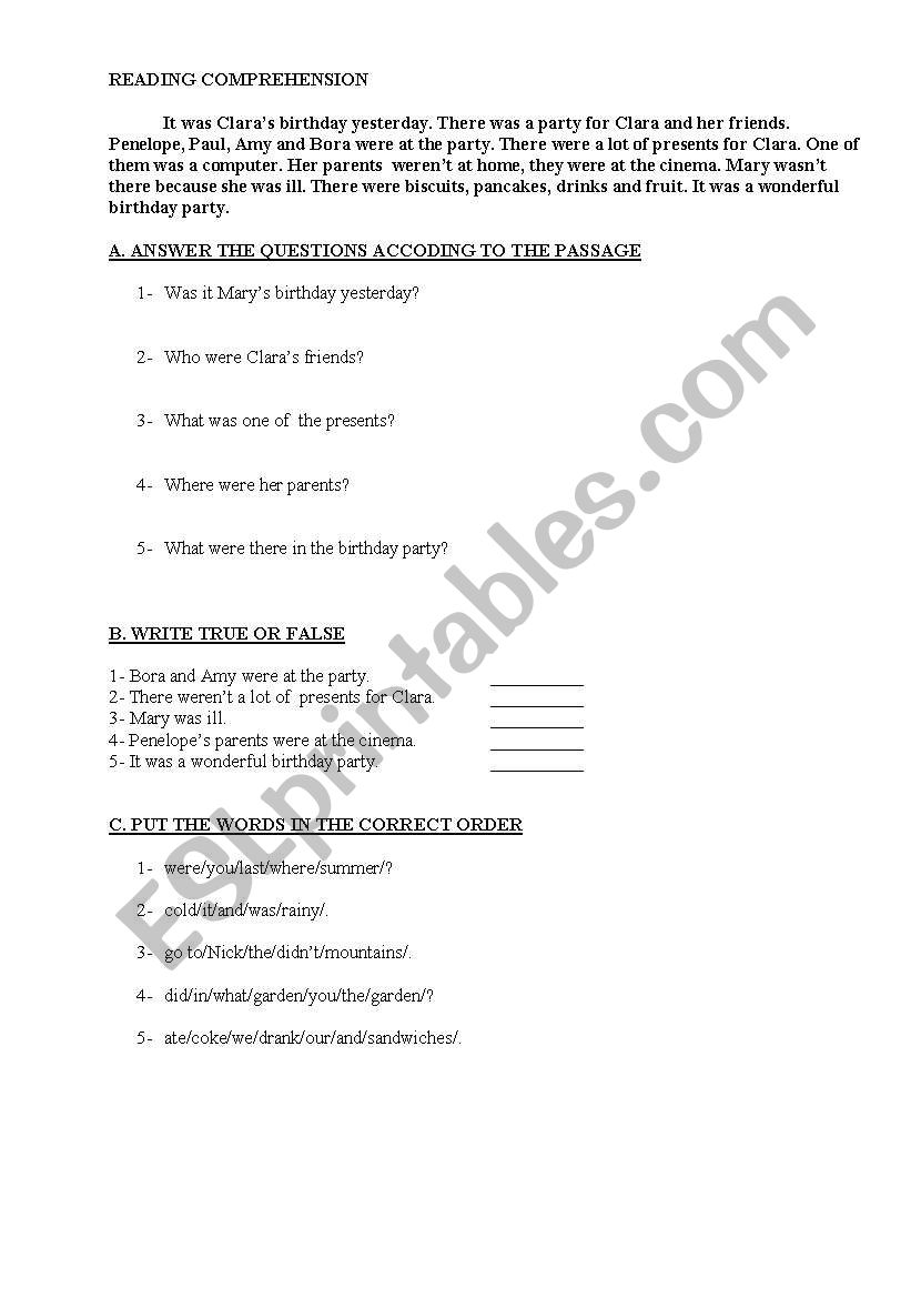 simple past worksheet