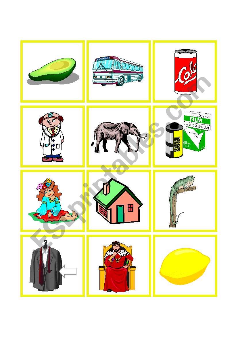 abc CARDS worksheet