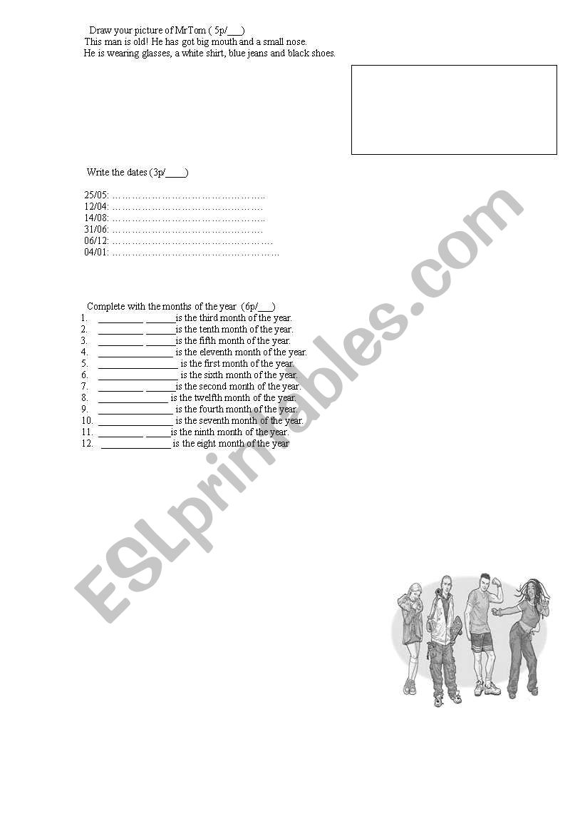 DATES / MONTHS worksheet