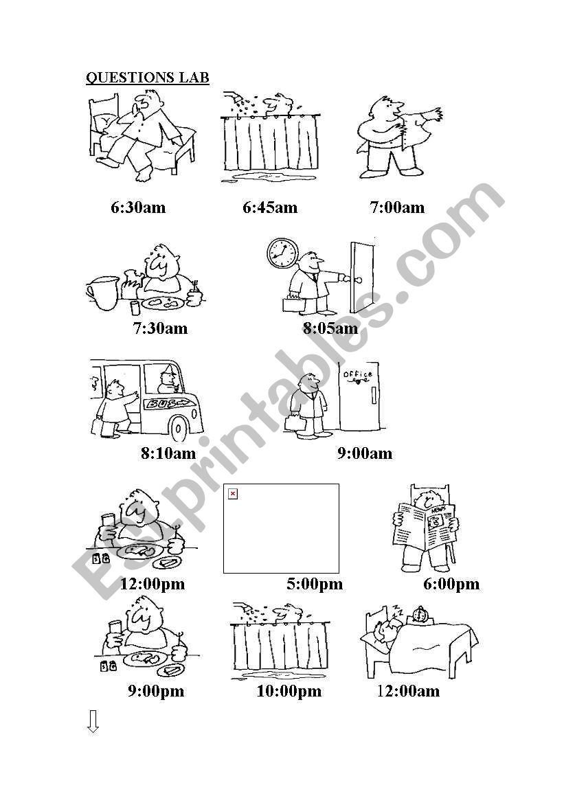 Johns daily routine worksheet