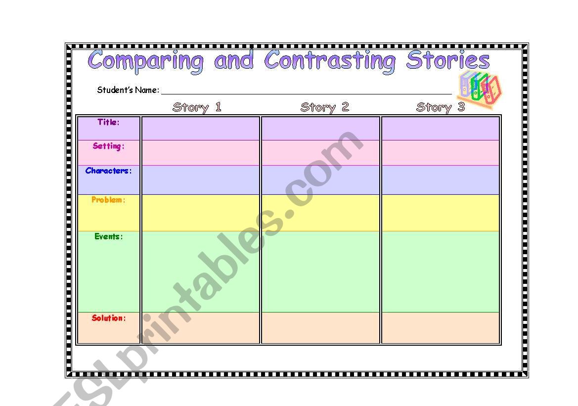 comparing stories worksheet
