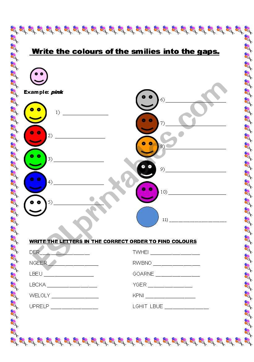 COLOURS - FOR KIDS worksheet