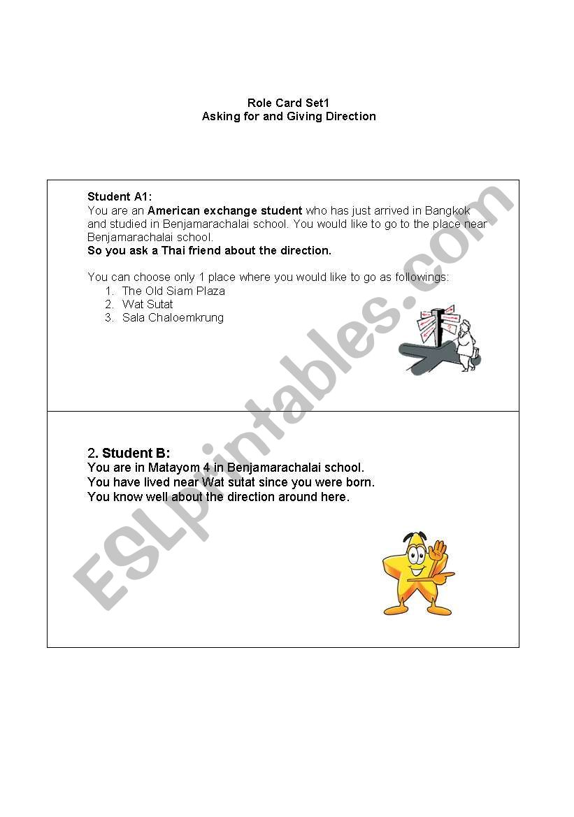 asking and giving direction worksheet