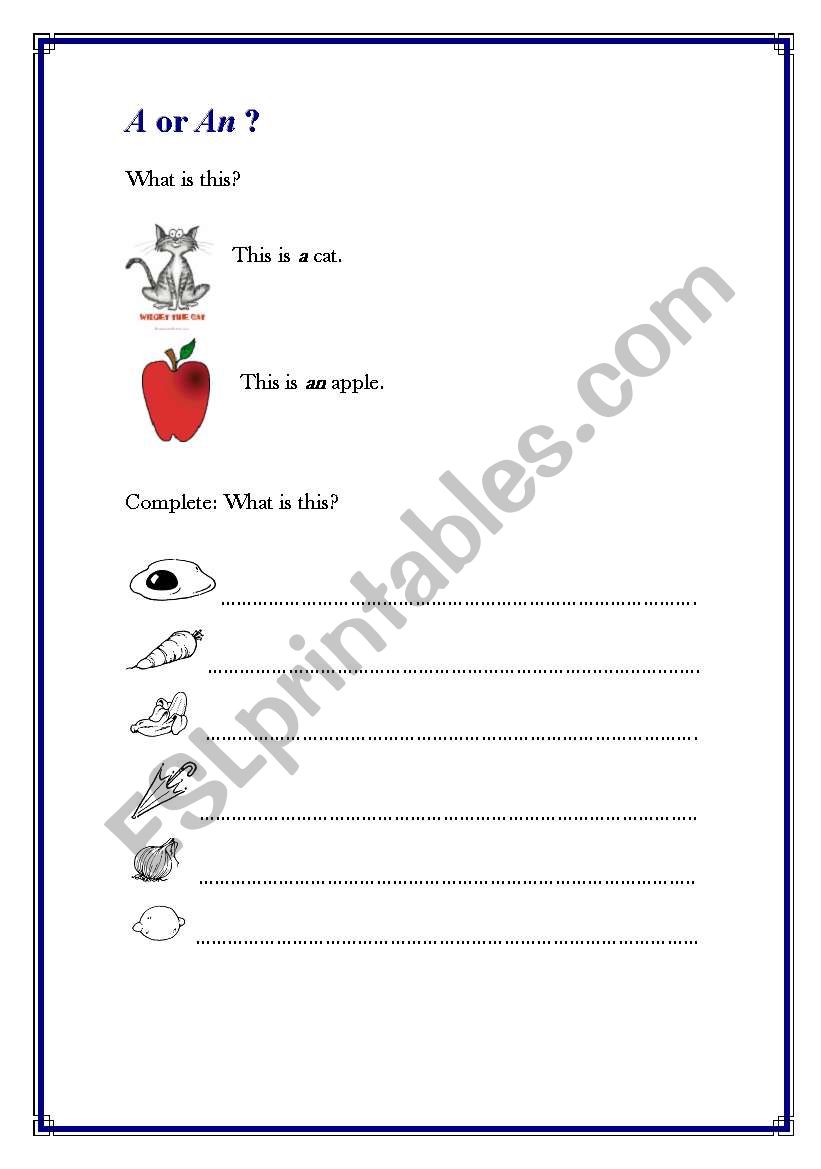 the article worksheet