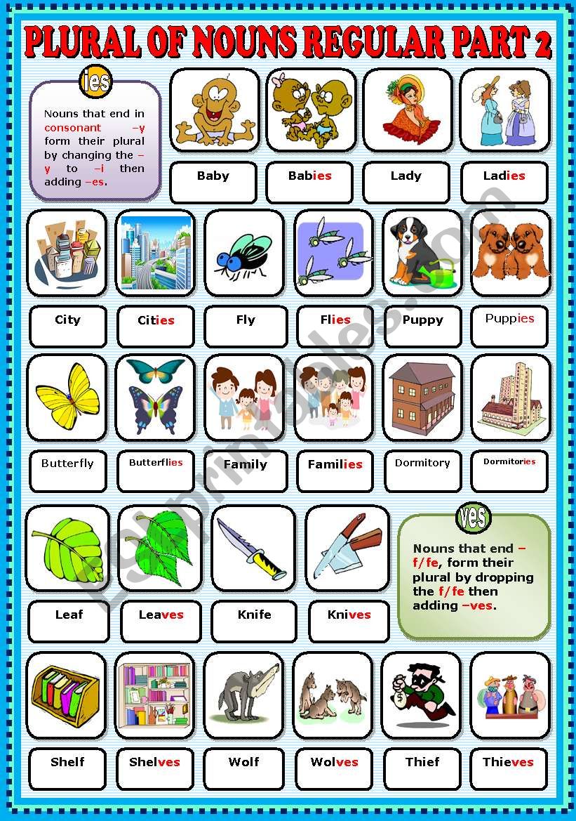 Plural Of Nouns Regular Part 2 Pictionary ESL Worksheet By Ayrin