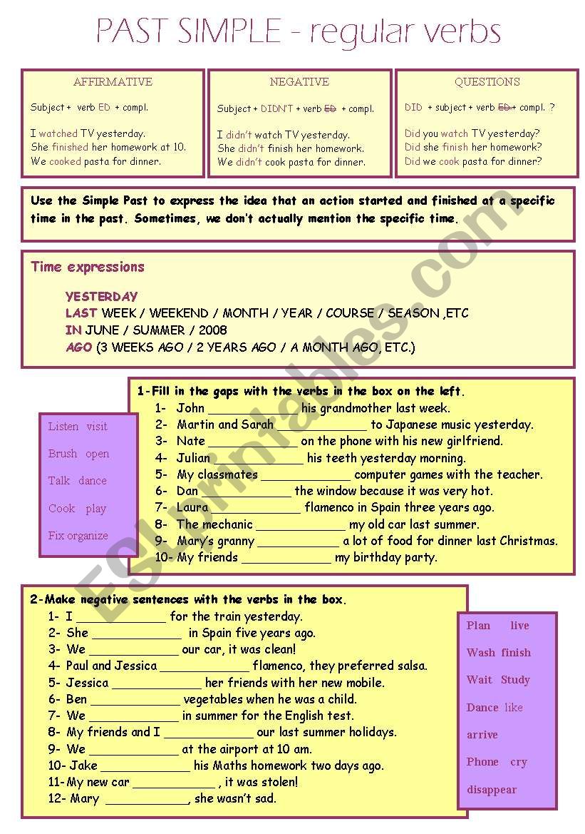 past-simple-regular-verbs-esl-worksheet-by-cherna