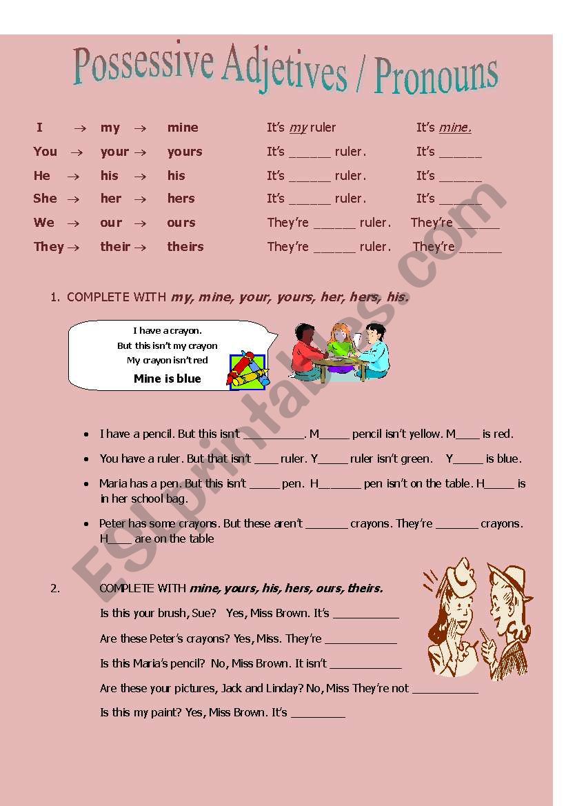 How To Teach Possessive Adjectives And Pronouns