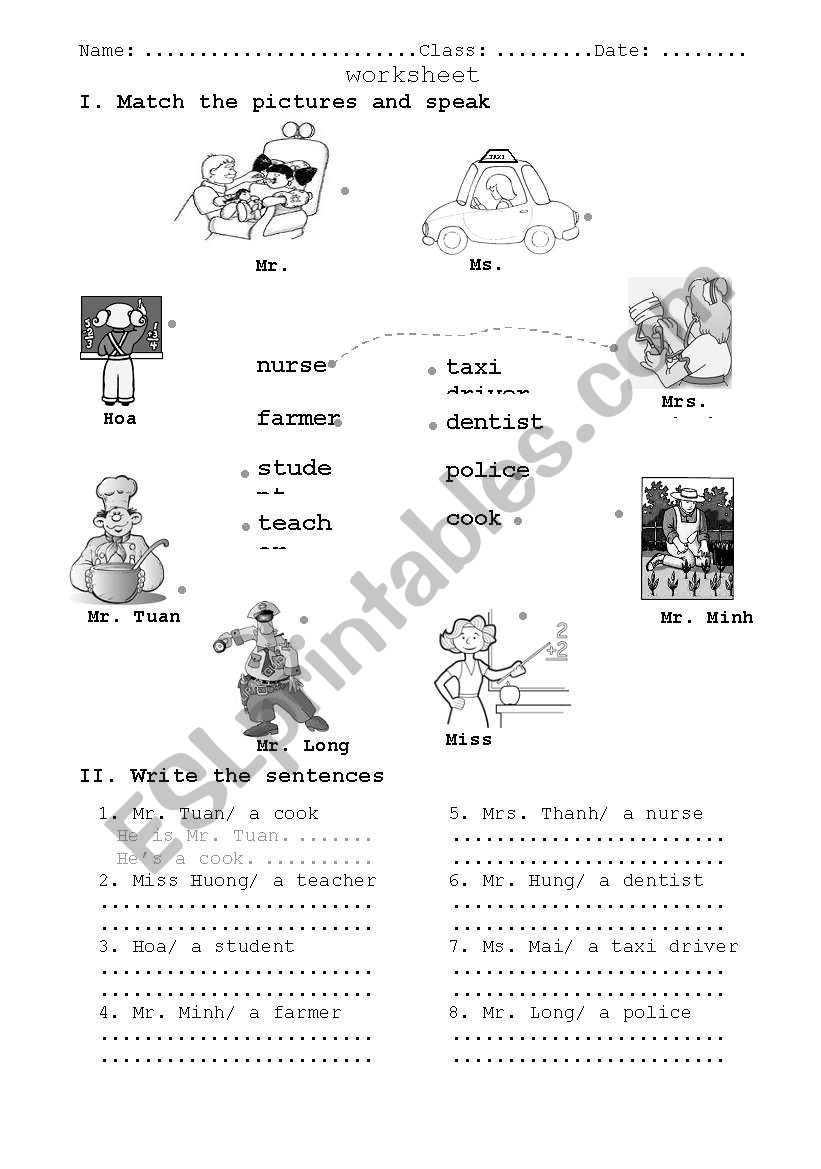 jobs worksheet