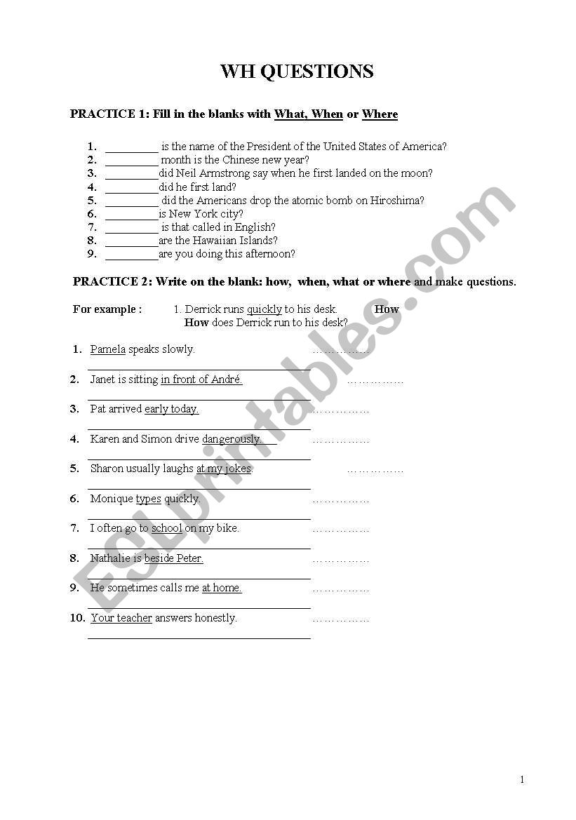 wh questions - ESL worksheet by ozhancan