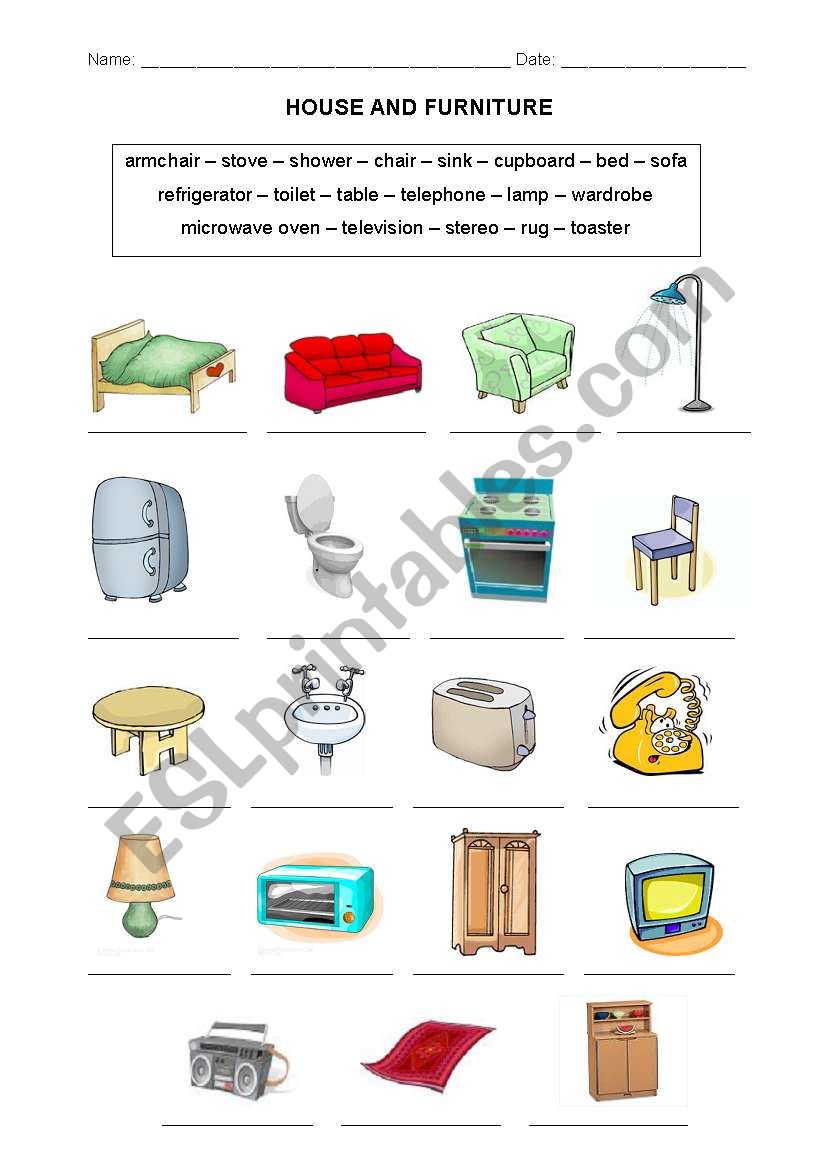 house and furniture vocabulary esl worksheet by francinig