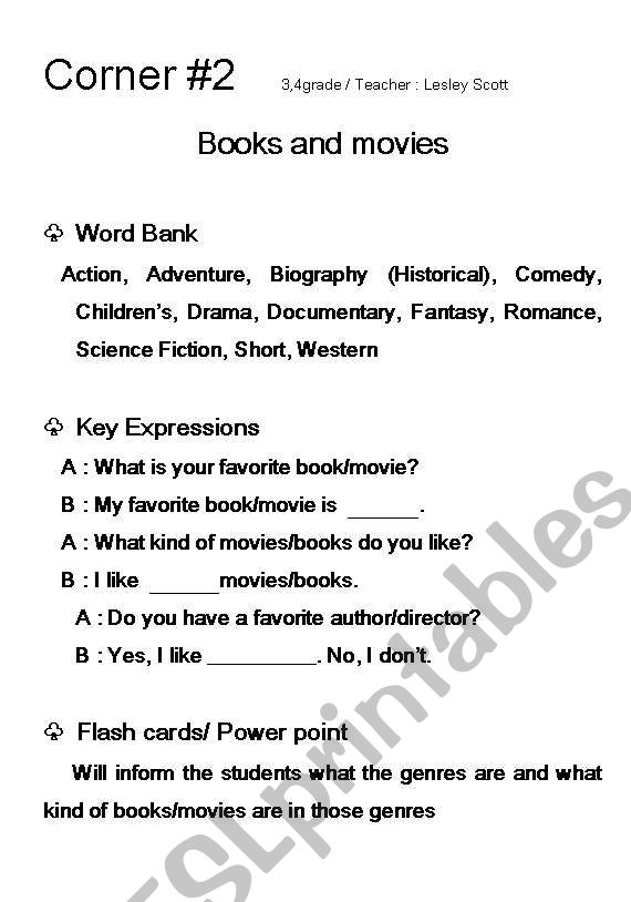 BooksandMovies worksheet