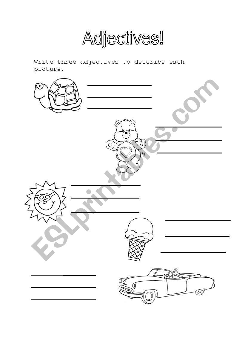 Adjectives! worksheet