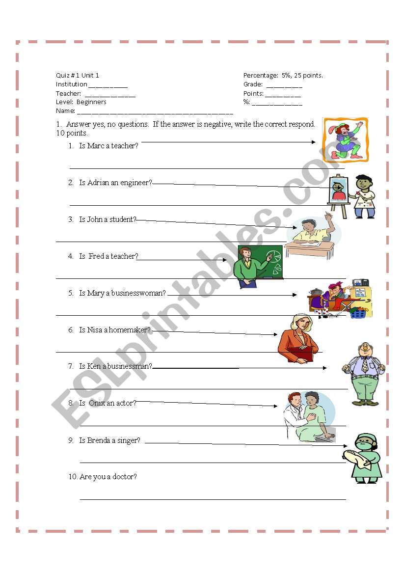 Quiz for beginners  worksheet