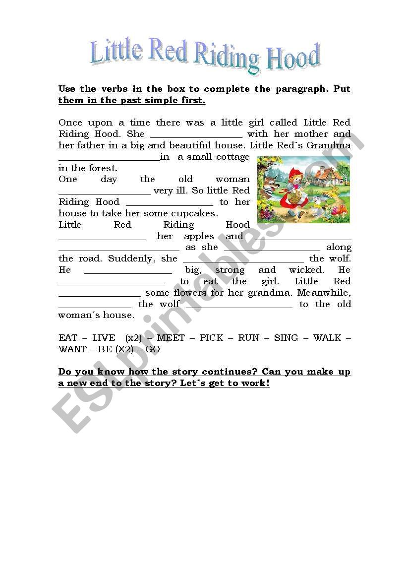 little red riding hood worksheet