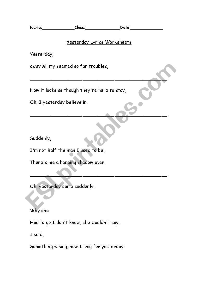 worksheet worksheet