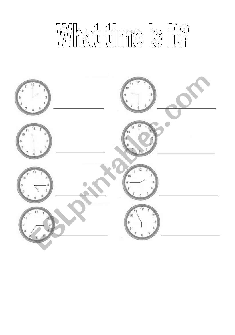 Clock worksheet