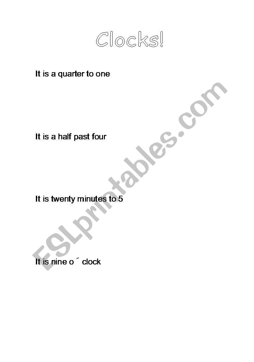 Telling the time worksheet