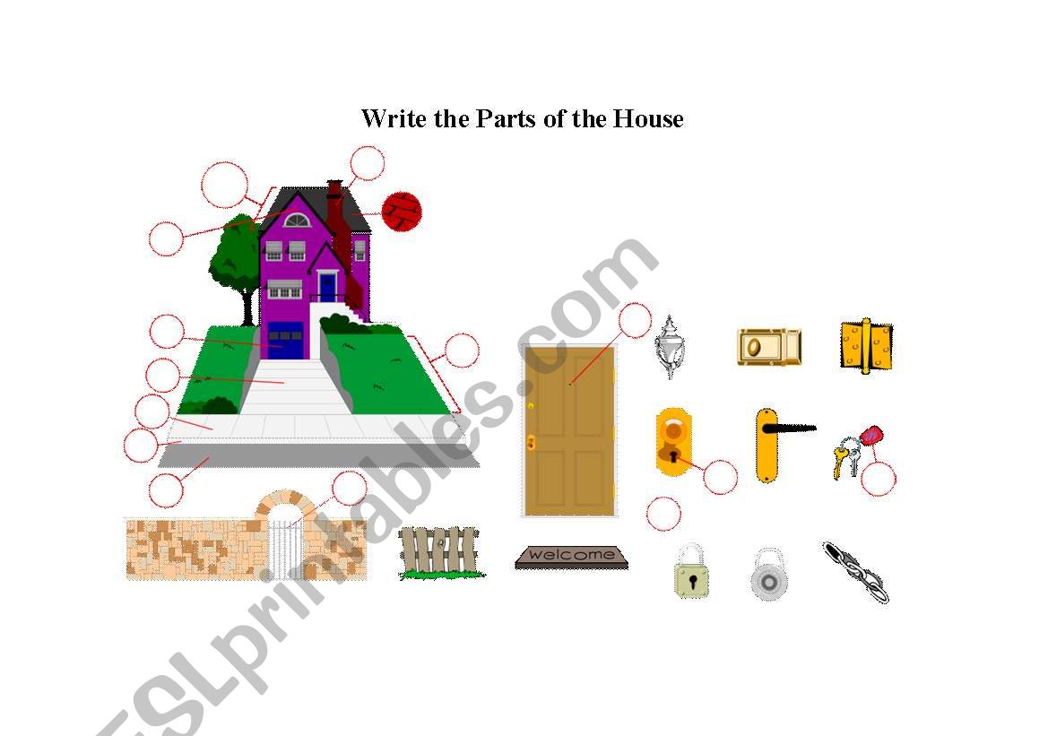 Parts of the hpuse worksheet